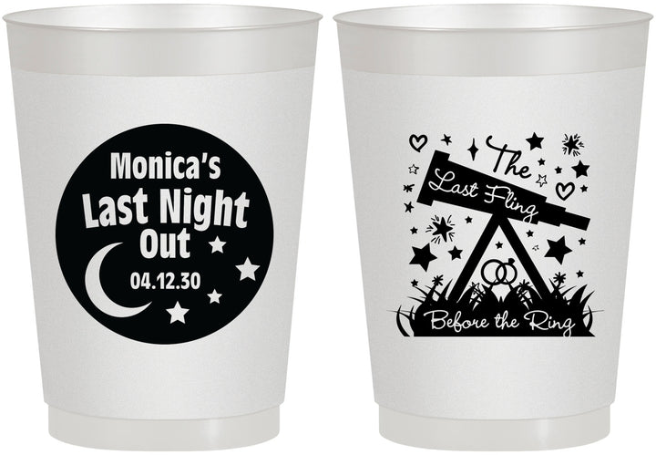 Personalized Bachelorette 10 oz Frosted Cups - Last Fling Before Rings | 60113