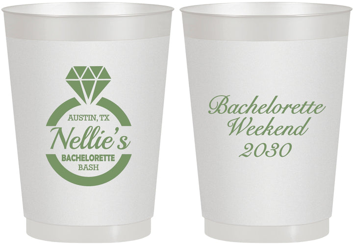 Personalized Bachelorette 10 oz Frosted Cups - Ring | 60115