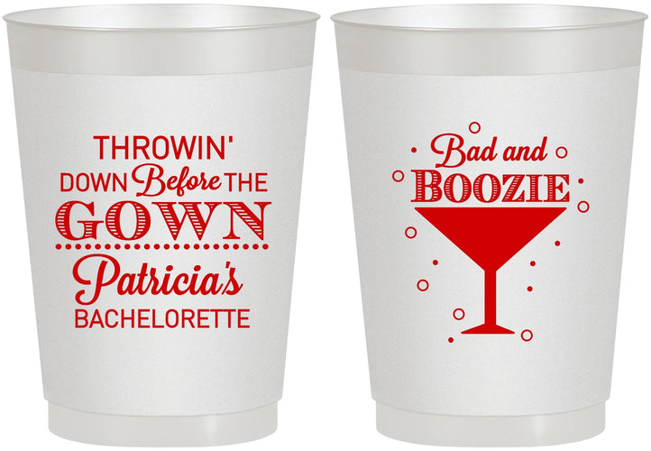 Personalized Bachelorette 10 oz Frosted Cups - Bad And Boozie | 60121