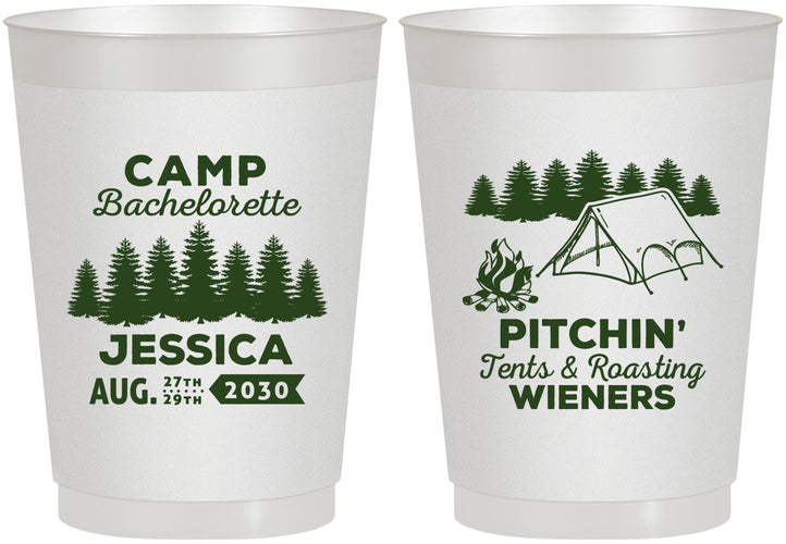 Personalized Bachelorette 10 oz Frosted Cups - Camping | 60125