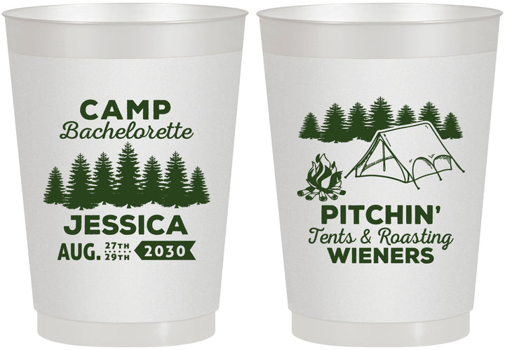 Personalized Bachelorette 10 oz Frosted Cups - Camping | 60125