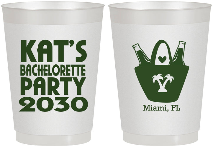 Personalized Bachelorette 10 oz Frosted Cups - Beach | 60126