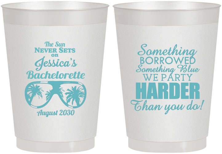 Personalized Bachelorette 10 oz Frosted Cups - Something Borrowed | 60132