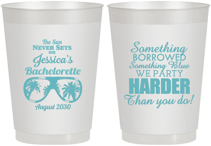 Personalized Bachelorette 10 oz Frosted Cups - Something Borrowed | 60132