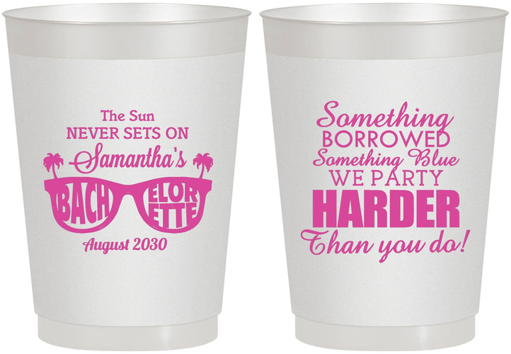Personalized Bachelorette 10 oz Frosted Cups - Something Borrowed | 60133