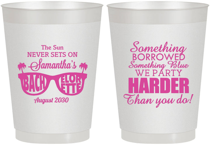 Personalized Bachelorette 10 oz Frosted Cups - Something Borrowed | 60133
