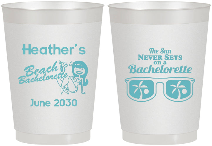 Personalized Bachelorette 10 oz Frosted Cups - Beach | 60135