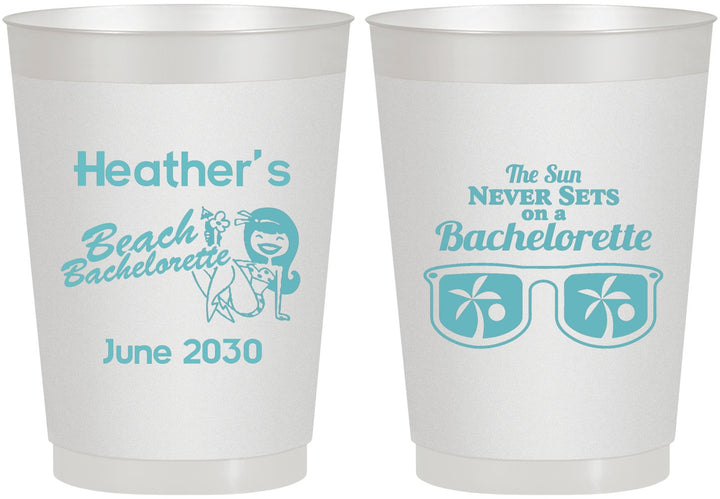 Personalized Bachelorette 10 oz Frosted Cups - Beach | 60135