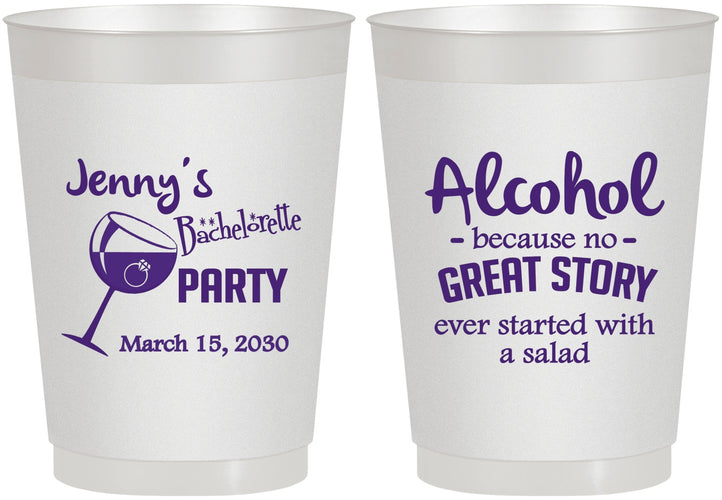 Personalized Bachelorette 10 oz Frosted Cups - Alcohol | 60138