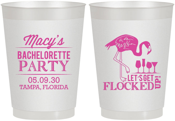 Personalized Bachelorette 10 oz Frosted Cups - Lets Get Flocked Up | 60143