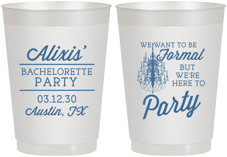Personalized Bachelorette 10 oz Frosted Cups - Formal Party | 60145