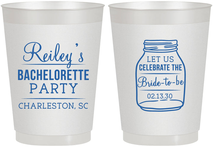 Personalized Bachelorette 10 oz Frosted Cups - Bride To Be | 60146