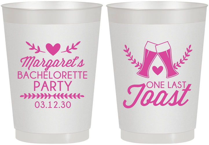 Personalized Bachelorette 10 oz Frosted Cups - One Last Toast | 60147