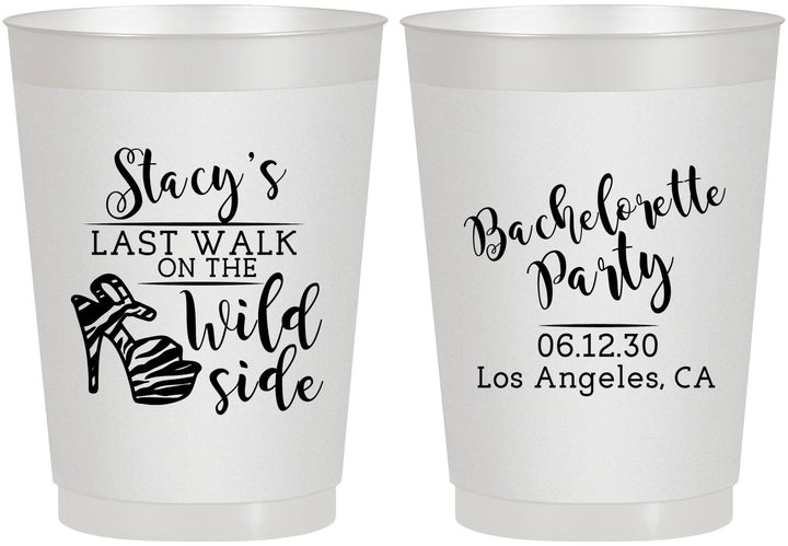 Personalized Bachelorette 10 oz Frosted Cups - Last Walk Wild Side | 60148