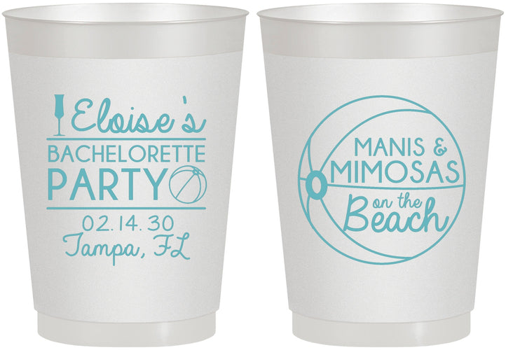 Personalized Bachelorette 10 oz Frosted Cups - Manis Mimosas | 60149