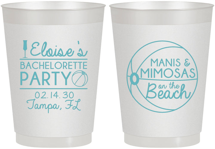 Personalized Bachelorette 10 oz Frosted Cups - Manis Mimosas | 60149
