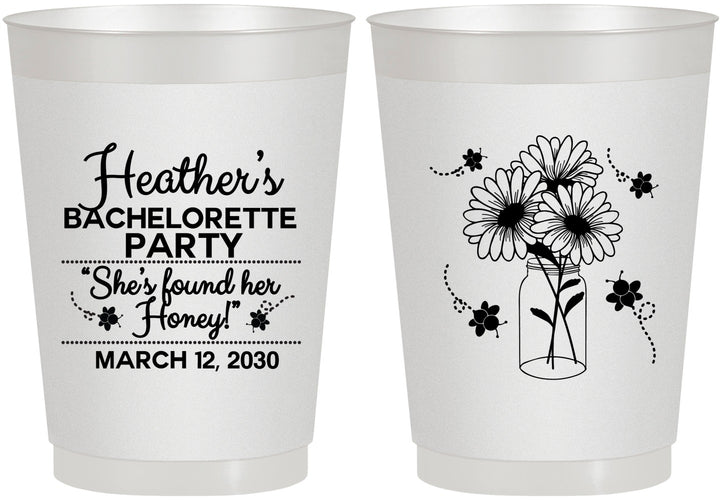 Personalized Bachelorette 10 oz Frosted Cups - She Found Her Honey | 60150