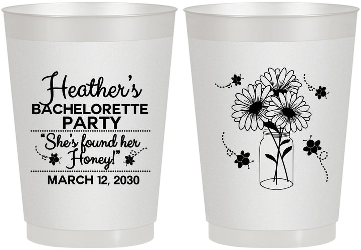 Personalized Bachelorette 10 oz Frosted Cups - She Found Her Honey | 60150