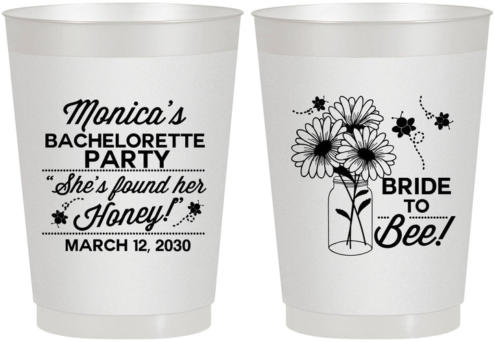 Personalized Bachelorette 10 oz Frosted Cups - Bride To Bee | 60152