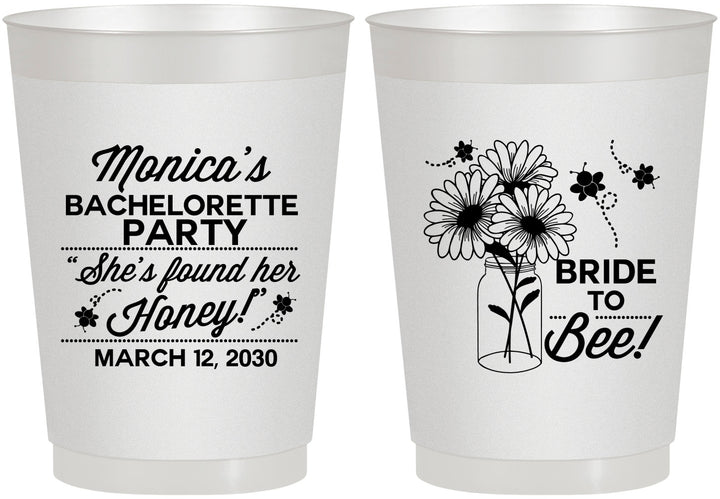 Personalized Bachelorette 10 oz Frosted Cups - Bride To Bee | 60152