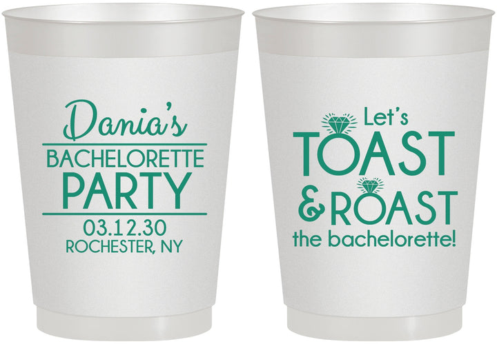 Personalized Bachelorette 10 oz Frosted Cups - Toast And Roast | 60153