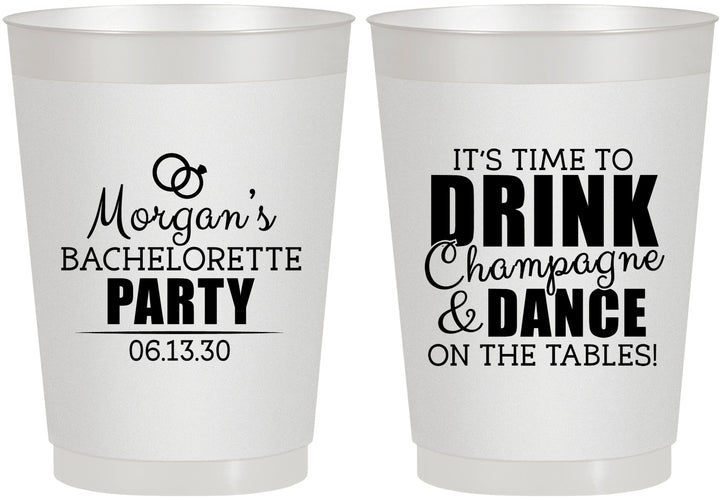 Personalized Bachelorette 10 oz Frosted Cups - Drink Champagne Dance | 60154
