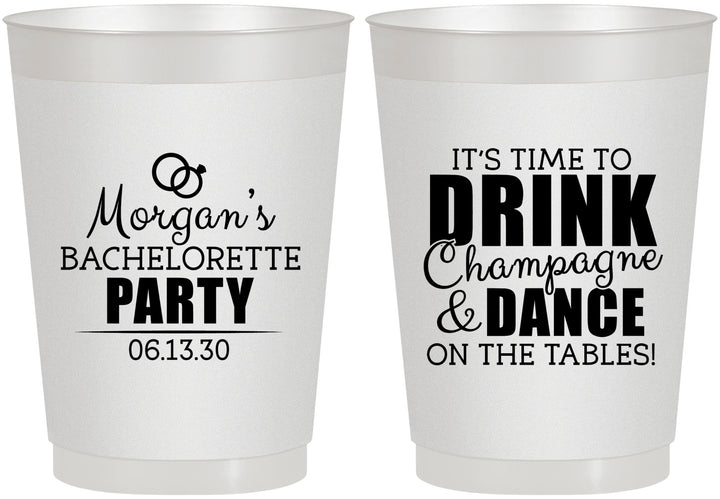 Personalized Bachelorette 10 oz Frosted Cups - Drink Champagne Dance | 60154