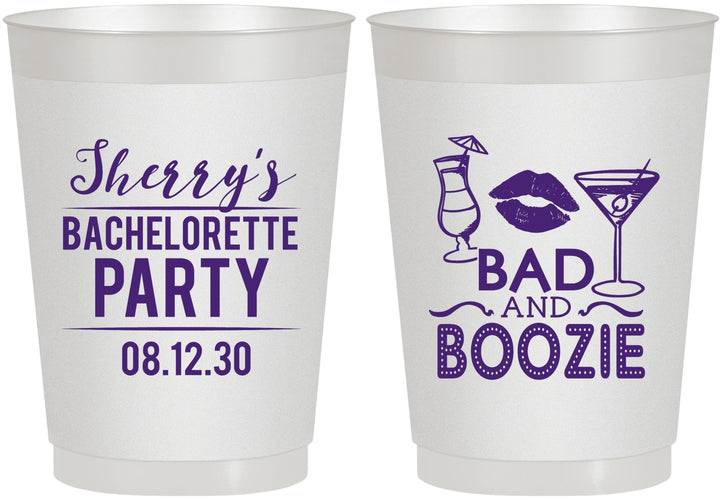 Personalized Bachelorette 10 oz Frosted Cups - Bad And Boozie | 60156