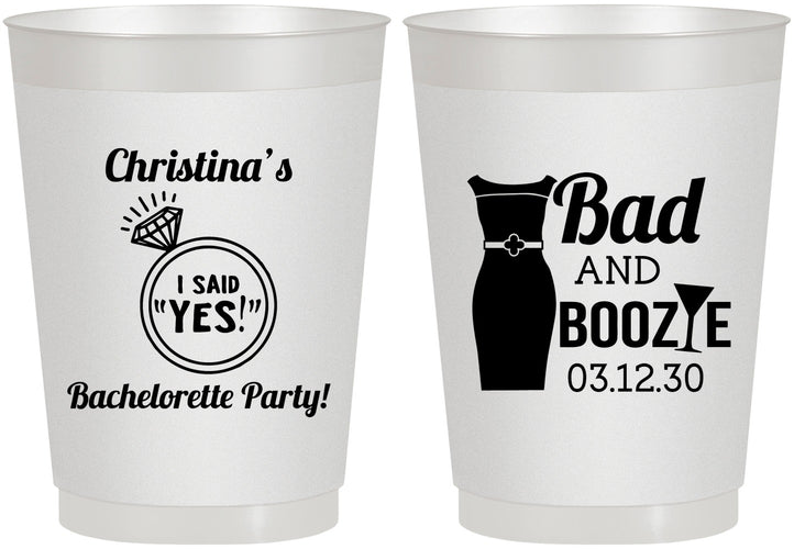 Personalized Bachelorette 10 oz Frosted Cups - Bad And Boozie | 60157