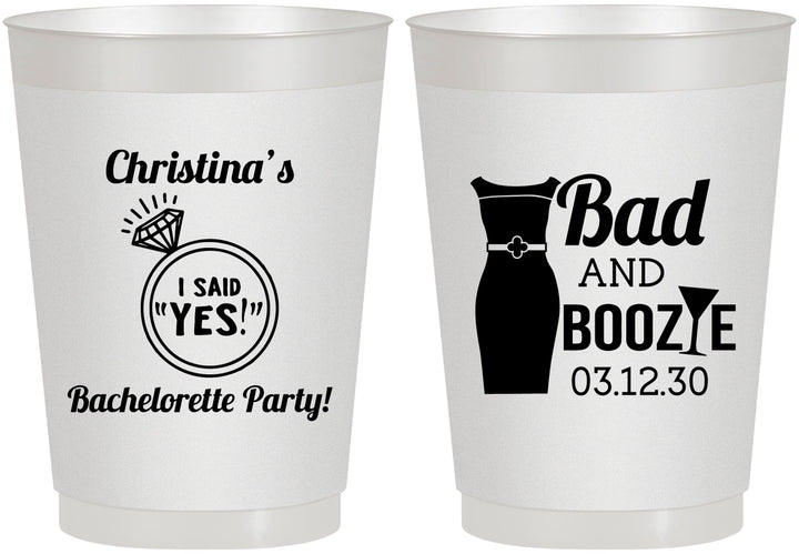 Personalized Bachelorette 10 oz Frosted Cups - Bad And Boozie | 60157