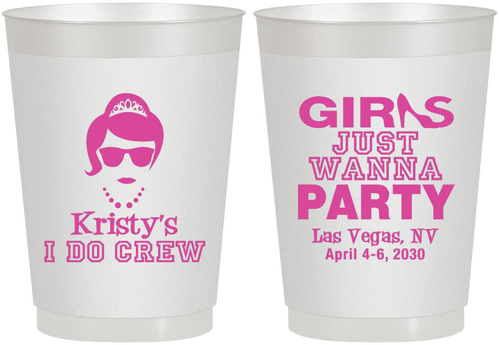 Personalized Bachelorette 10 oz Frosted Cups - Girls Just Wanna Party | 60158