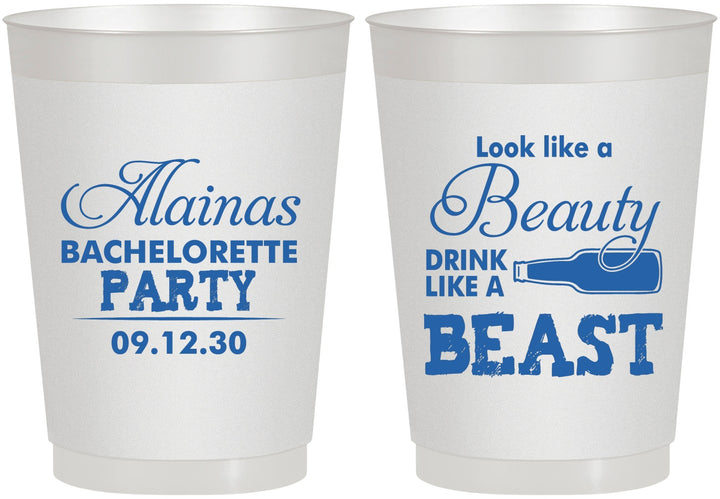 Personalized Bachelorette 10 oz Frosted Cups - Beauty Beast | 60161