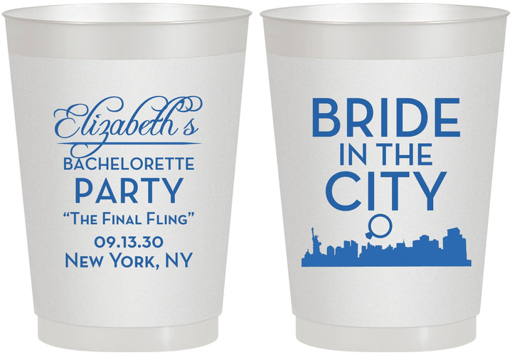 Personalized Bachelorette 10 oz Frosted Cups - New York | 60162