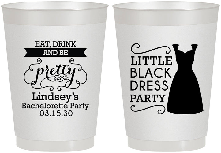 Personalized Bachelorette 10 oz Frosted Cups - Little Black Dress | 60164