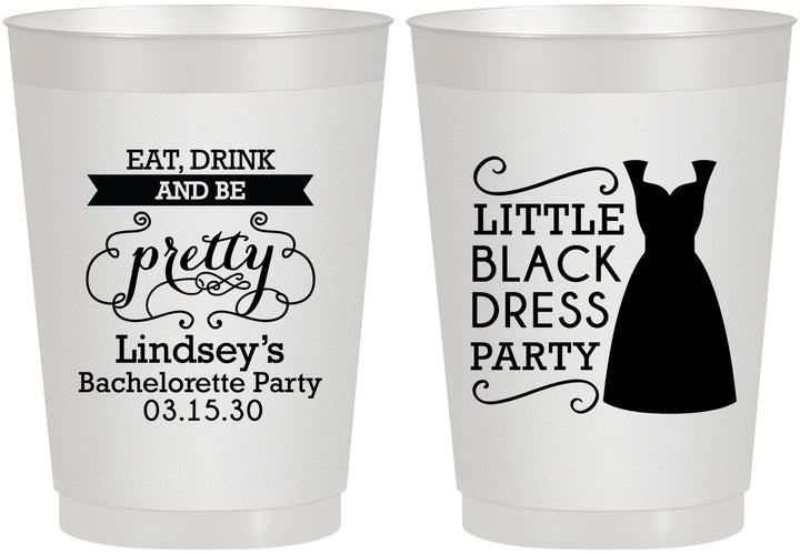 Personalized Bachelorette 10 oz Frosted Cups - Little Black Dress | 60164
