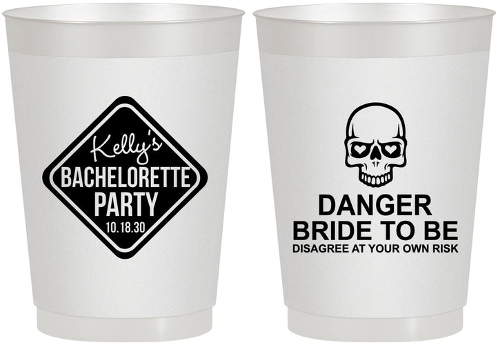 Personalized Bachelorette 10 oz Frosted Cups - Danger Bride To Be | 60165