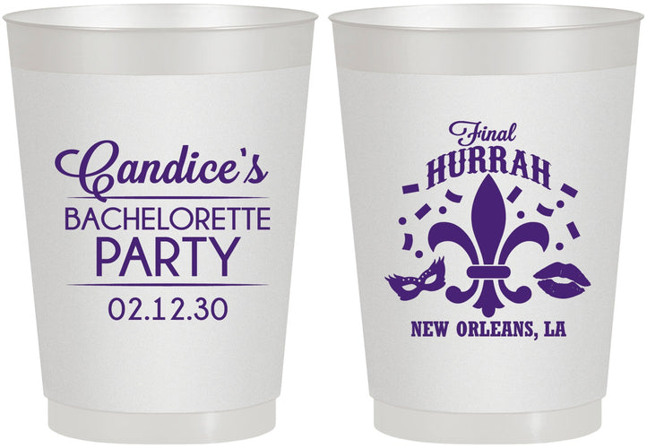 Personalized Bachelorette 10 oz Frosted Cups - New Orleans | 60166