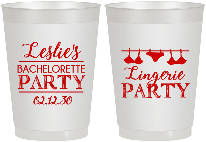 Personalized Bachelorette 10 oz Frosted Cups - Lingerie Party | 60171