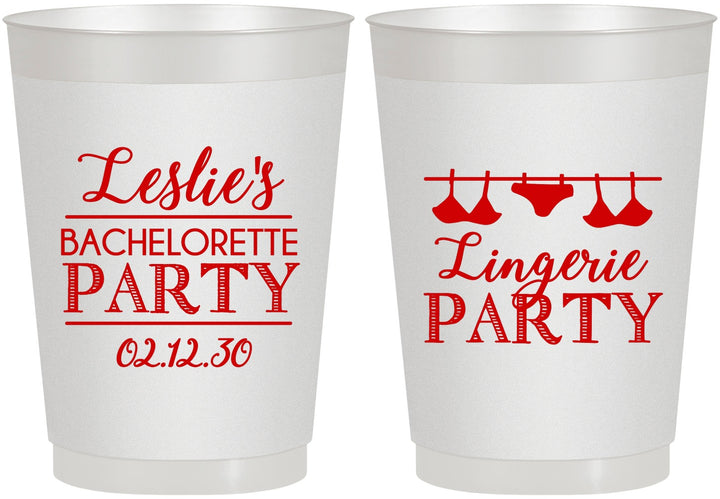 Personalized Bachelorette 10 oz Frosted Cups - Lingerie Party | 60171