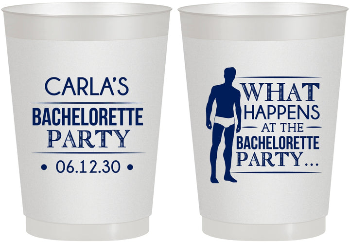Personalized Bachelorette 10 oz Frosted Cups - What Happens | 60172