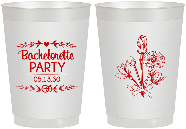 Personalized Bachelorette 10 oz Frosted Cups - Flowers | 60174