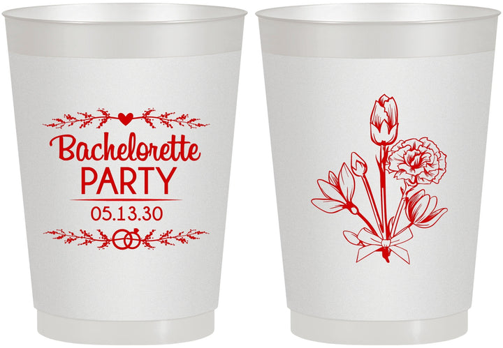 Personalized Bachelorette 10 oz Frosted Cups - Flowers | 60174