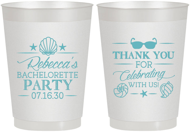 Personalized Bachelorette 10 oz Frosted Cups - Beach | 60177