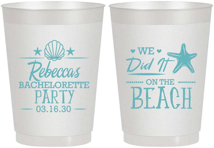 Personalized Bachelorette 10 oz Frosted Cups - Beach | 60183