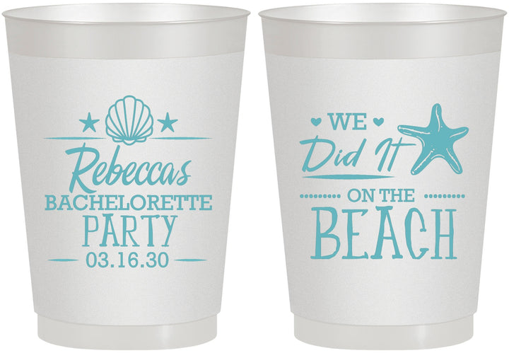 Personalized Bachelorette 10 oz Frosted Cups - Beach | 60183
