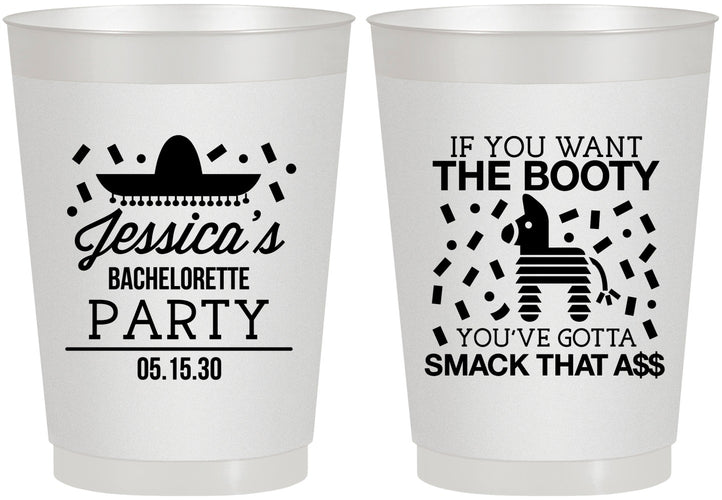 Personalized Bachelorette 10 oz Frosted Cups - Smack That Ass | 60192
