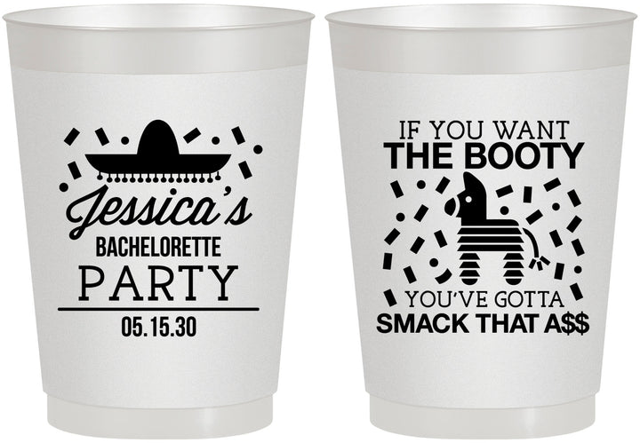 Personalized Bachelorette 10 oz Frosted Cups - Smack That Ass | 60192
