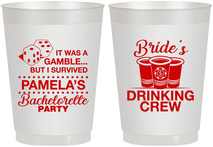 Personalized Bachelorette 10 oz Frosted Cups - Las Vegas | 60194
