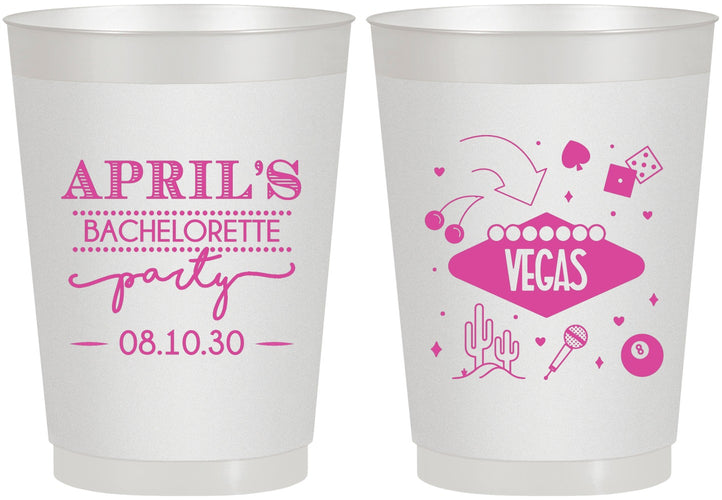 Personalized Bachelorette 10 oz Frosted Cups - Las Vegas | 60198
