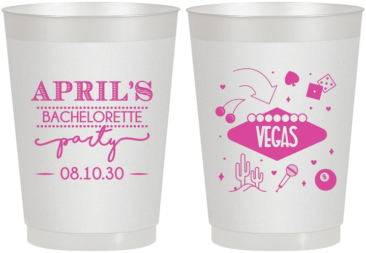 Personalized Bachelorette 10 oz Frosted Cups - Las Vegas | 60198